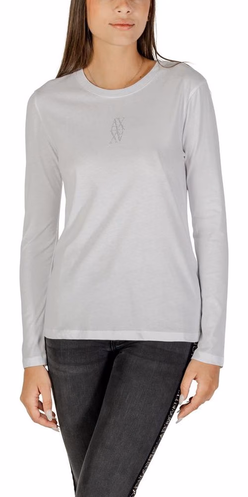 Armani Exchange White Cotton Long Sleeve T-Shirt