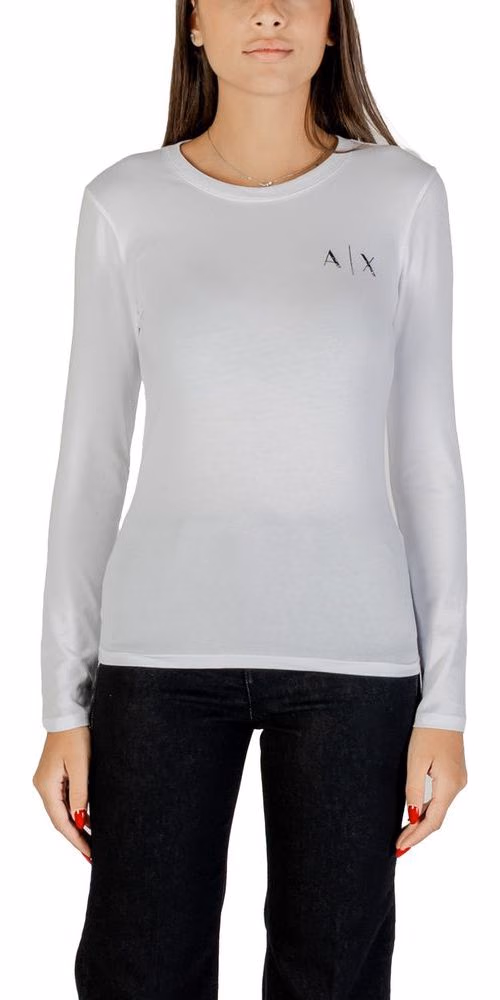 Armani Exchange White Cotton Long Sleeve T-Shirt