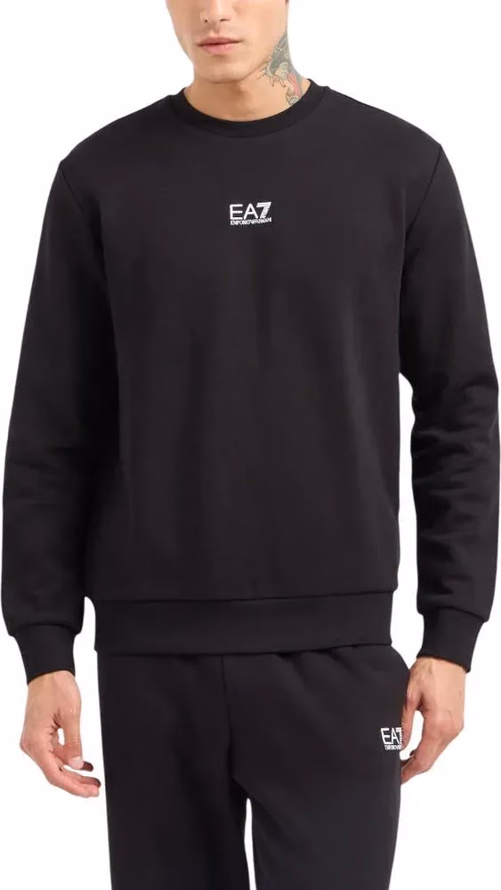 EA7 Emporio Armani Black Cotton Sweatshirt