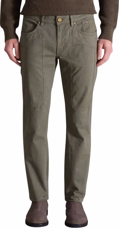 Jeckerson Green Cotton Skinny Pants