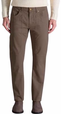 Brown Cotton Skinny Pants