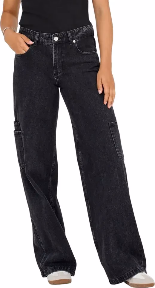 Only Black Cotton Relaxed Fit Jeans