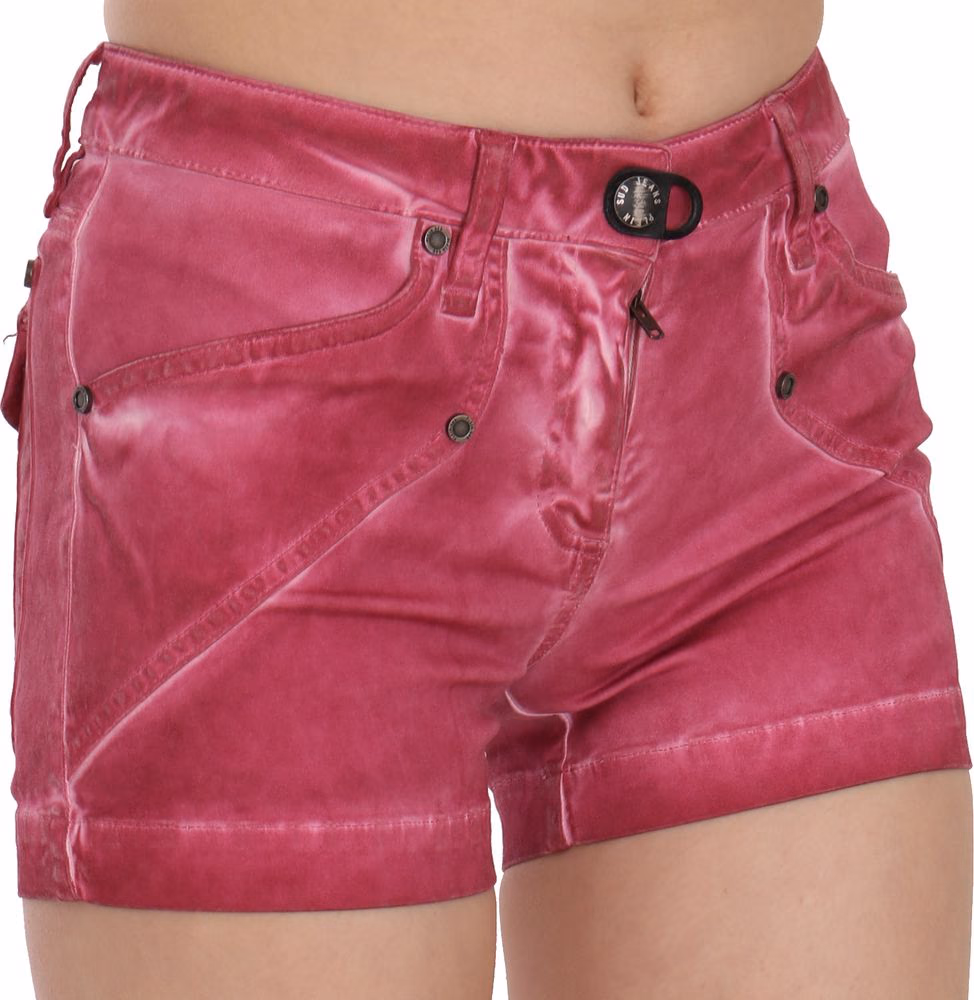 PLEIN SUD Pink Mid Waist Cotton Mini Denim Shorts