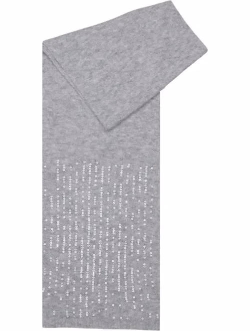 Pieces Gray Recycled Polyester Scarf