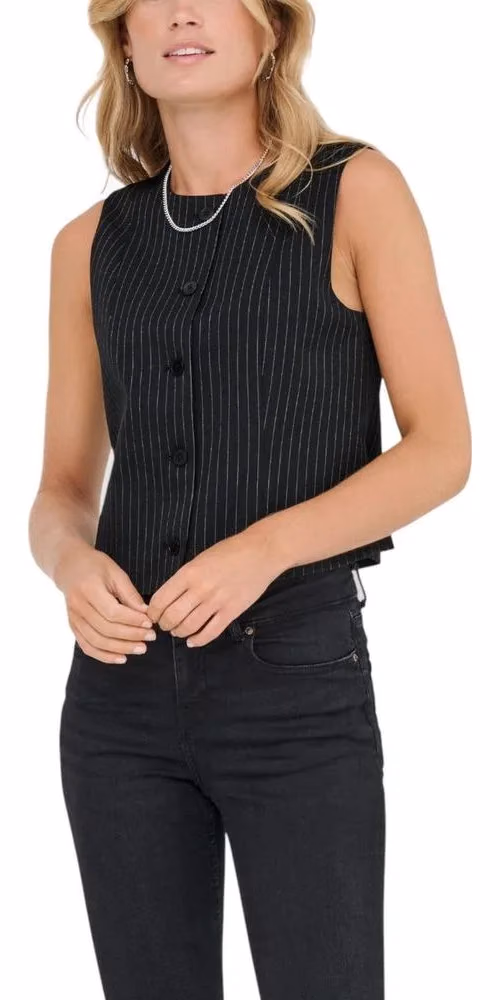 Only Black Recycled Polyester Waistcoat
