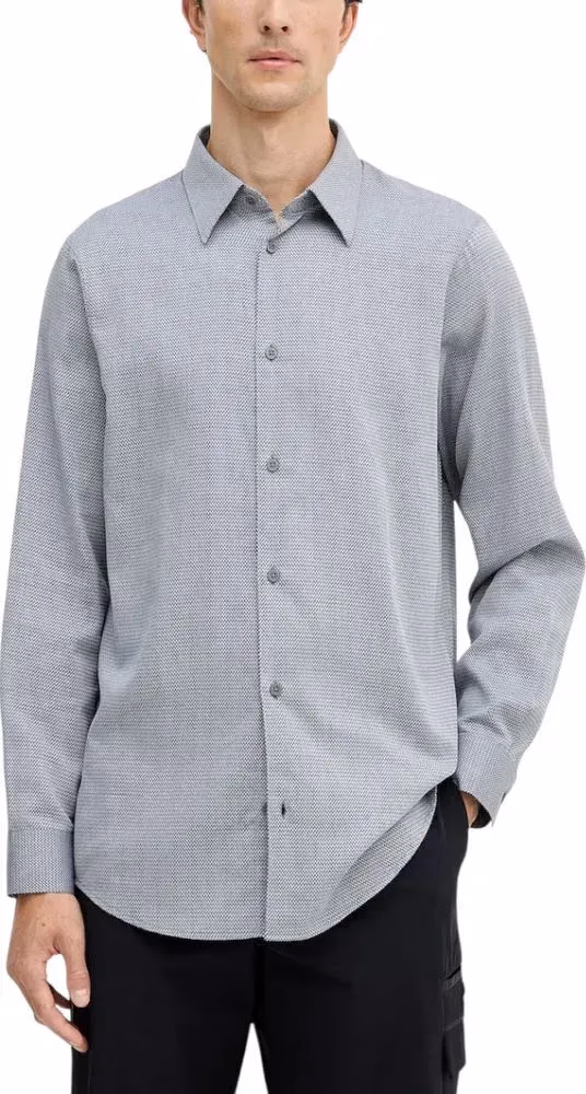 Armani Exchange Black And White Cotton Dress Shirt