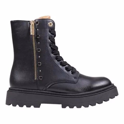 Alviero Martini Prima Classe Black Polyethylene Lace-Up Boots
