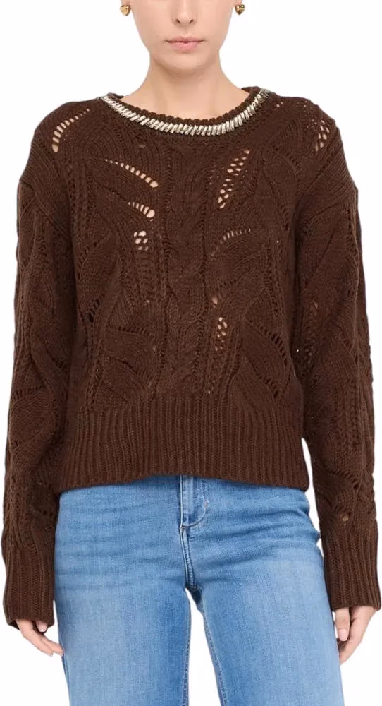 Liu Jo Brown Marabou Sweatshirt