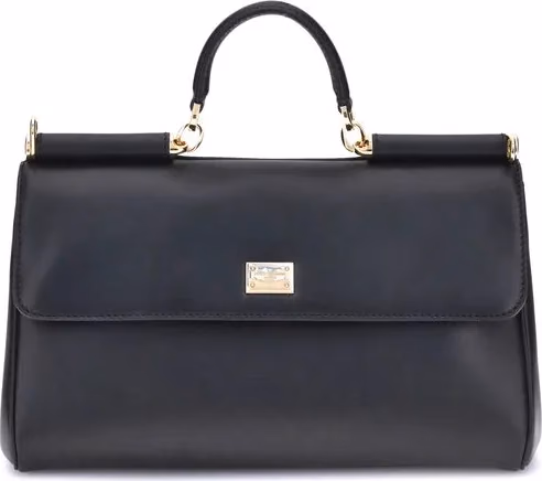 Dolce & Gabbana Black Calf Leather Bos Taurus Shoulder Bag