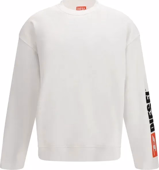 Diesel White Cotton Sweatshirt