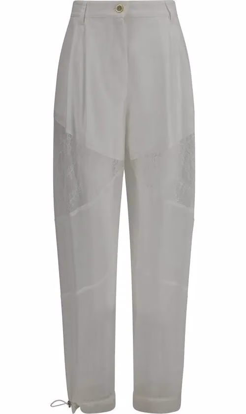PINKO White Polyester Casual Pants