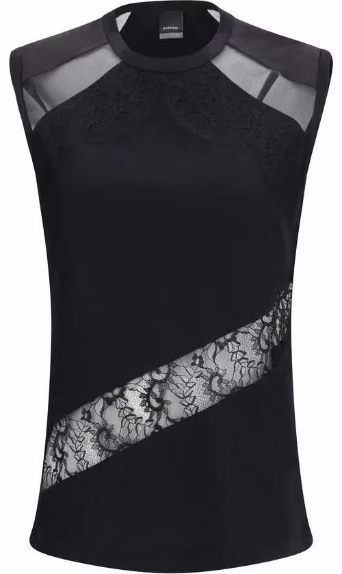 PINKO Black Cotton T-Shirt