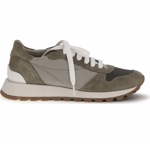 Brunello Cucinelli Bicolor Calf Leather Bos Taurus Athletic Sneakers