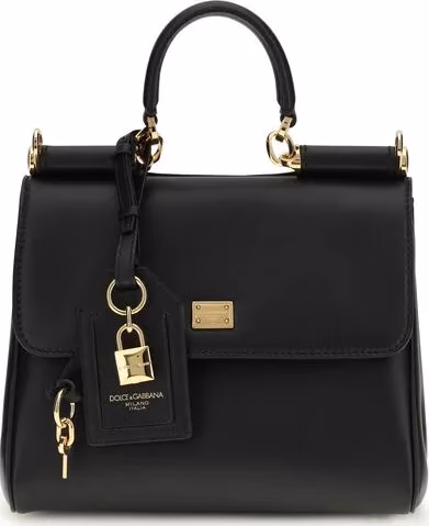 Dolce & Gabbana Black Calf Leather Bos Taurus Shoulder Bag