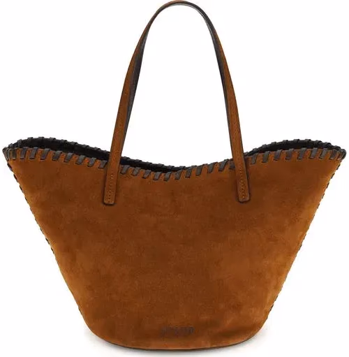 Staud Brown Calf Leather Bos Taurus Handbag