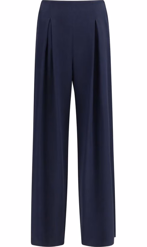 Max Mara Pure Blue Silk Casual Pants