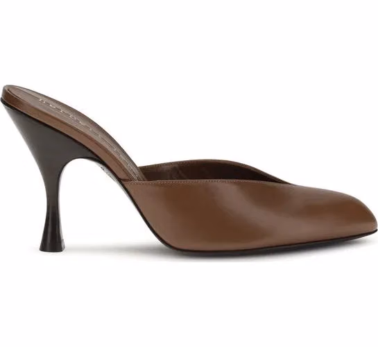 Herbert Levine Brown Calf Leather Bos Taurus Mules