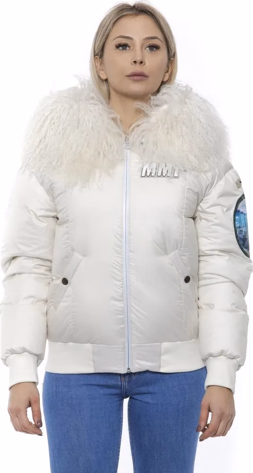 Mr&Mrs Italy White Polyester Women Bomber Jacket