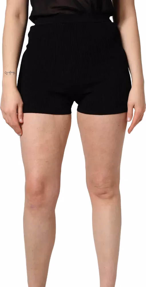 Dolce & Gabbana Black Viscose High Waisted Hot Pants Shorts