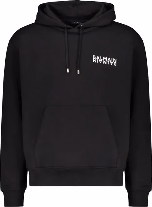 Balmain Black Cotton Hoodie