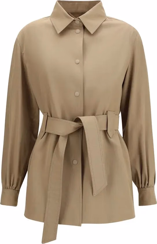 Max Mara Brown Wool Oves Aries Sleeveless Jacket