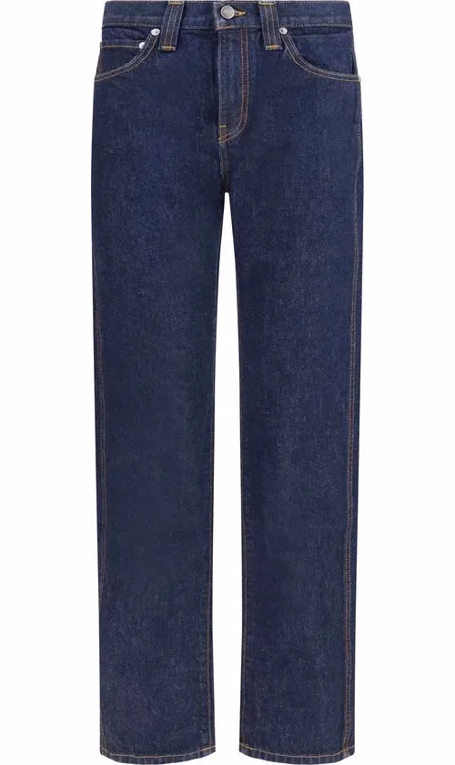 Khaite Blue Cotton Straight-Leg Jeans