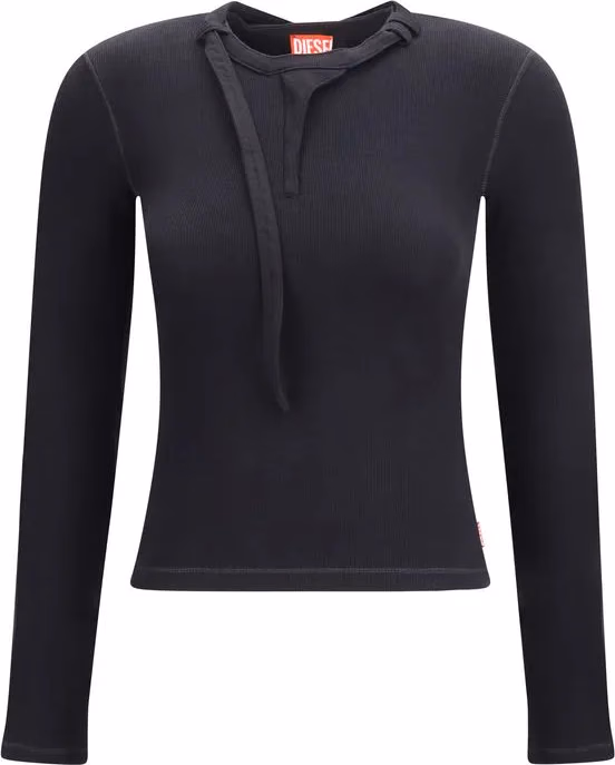 Diesel Black Cotton Long Sleeve T-Shirt