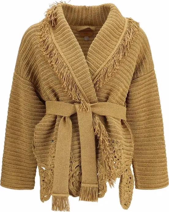 Alanui Gold Polyester Cardigan