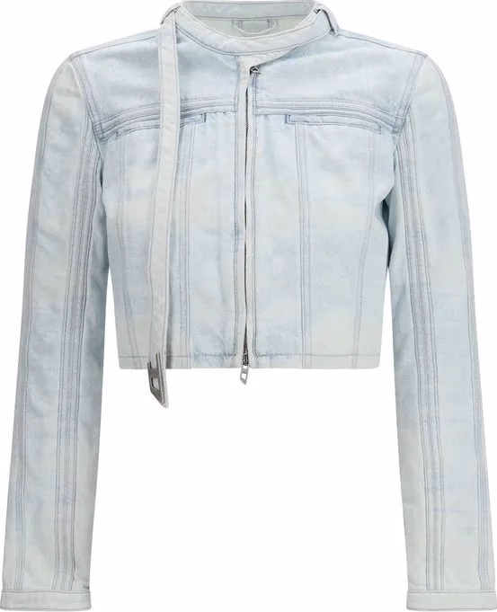 Diesel Blue Cotton Biker Jacket