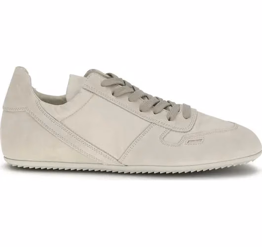 Rick Owens Gray Calf Leather Bos Taurus Low Top Sneakers