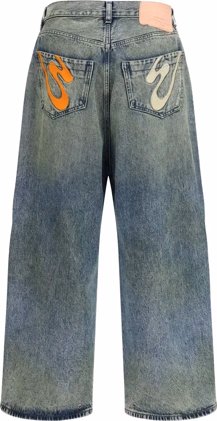 PDF Channel Blue Cotton Relaxed Fit Jeans
