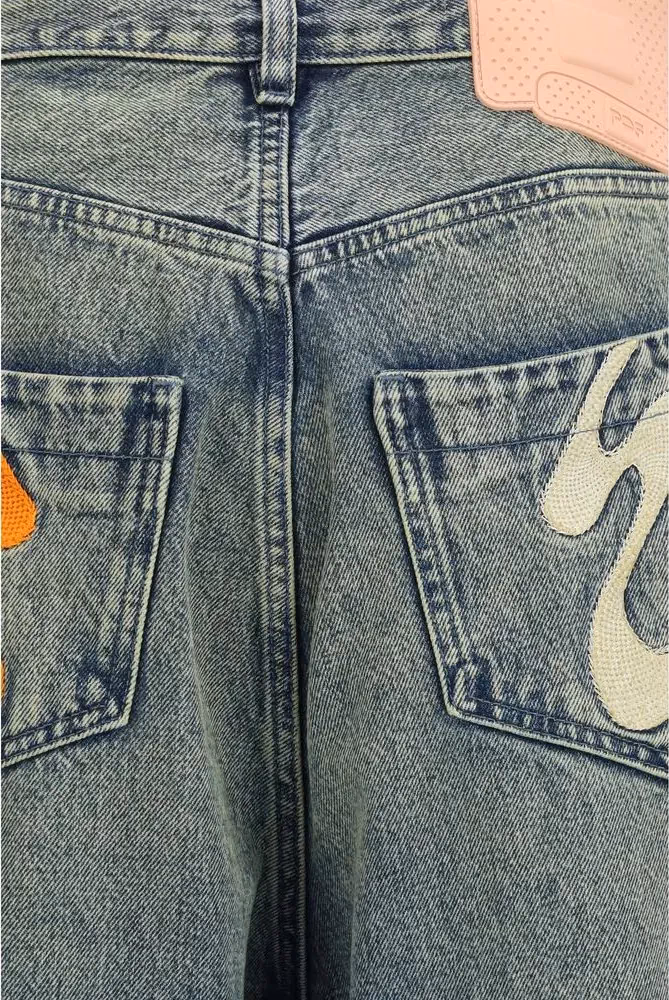 PDF Channel Blue Cotton Relaxed Fit Jeans