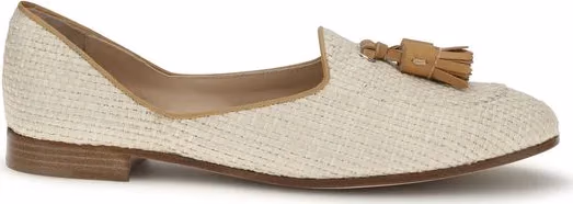 Fratelli Rossetti Beige Raffia Slip-On Loafers