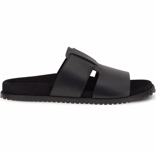 Dolce & Gabbana Black Calf Leather Bos Taurus Sandals