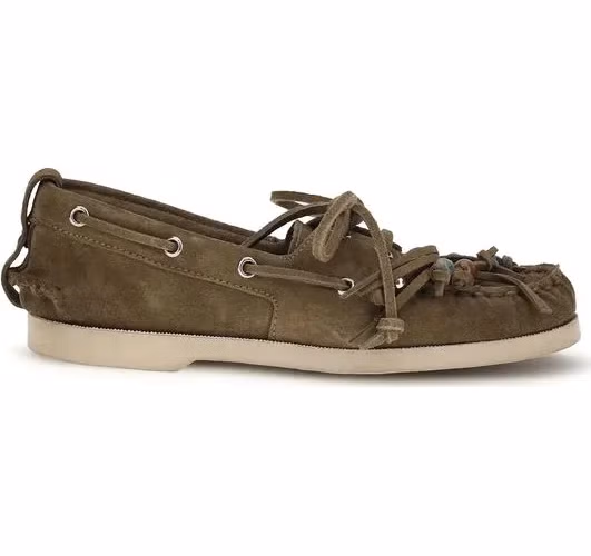 Golden Goose Bicolor Calf Leather Bos Taurus Slip-On Loafers