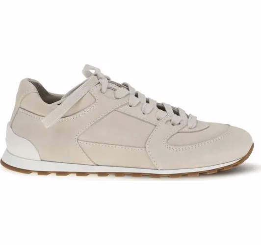 Brunello Cucinelli Beige Calf Leather Bos Taurus Low Top Sneakers