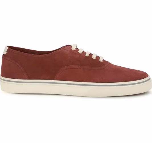 Brunello Cucinelli Bordeaux Calf Leather Bos Taurus Low Top Sneakers