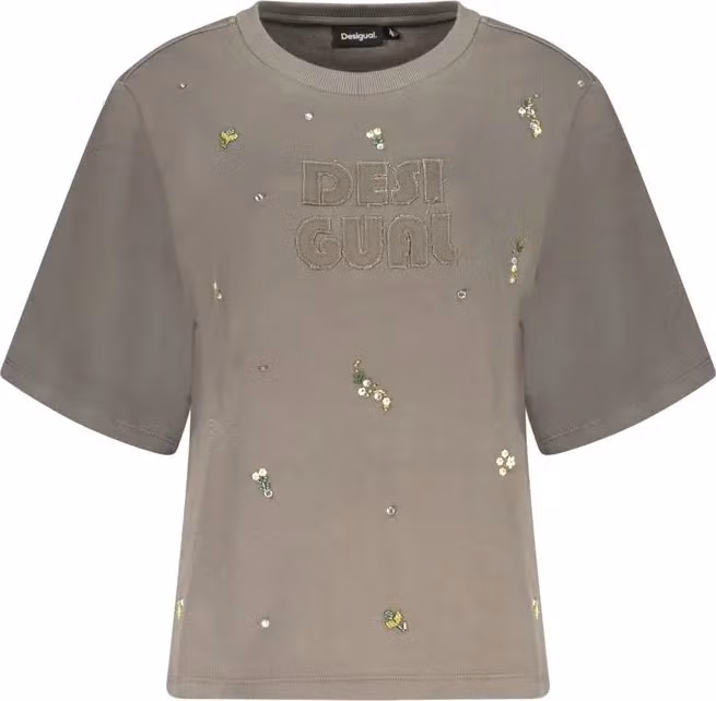 Desigual Grigio Cotton Women Sweatshirt