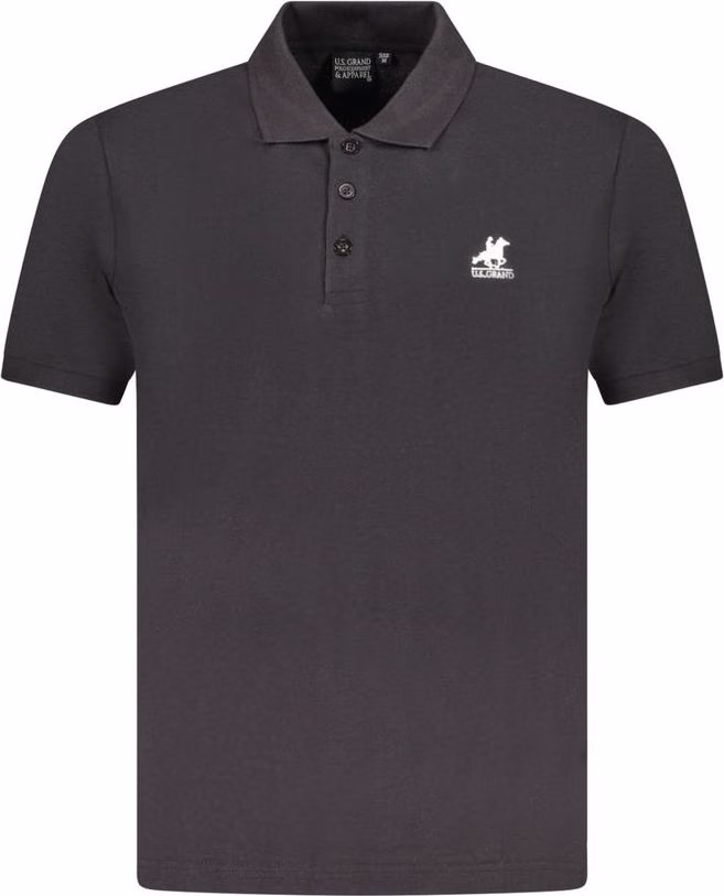 U.S. Grand Polo Black Cotton Mens Polo Shirt