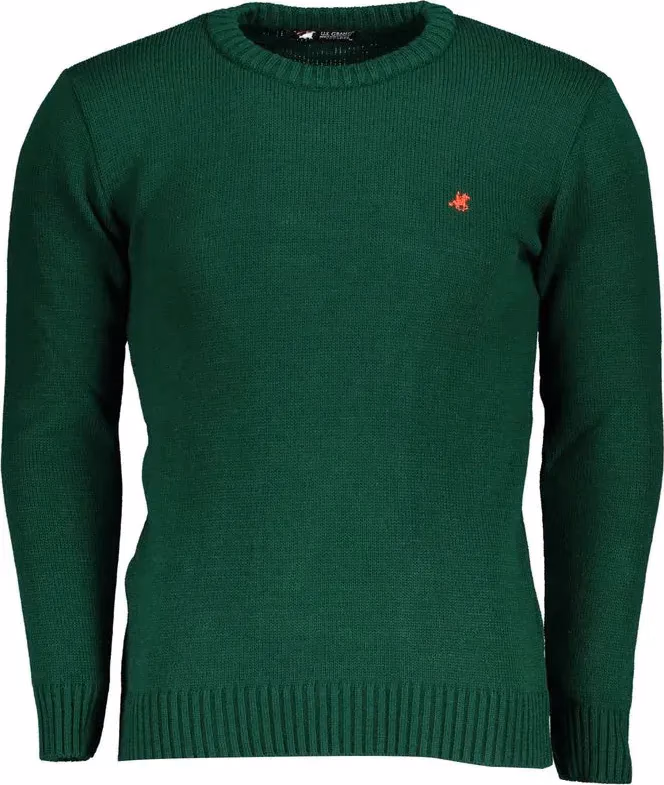 U.S. Grand Polo Green Acrylic Men's Sweater
