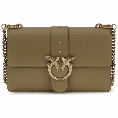 PINKO Bicolor Calf Leather Bos Taurus Shoulder Bag