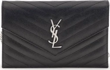 Saint Laurent Black Calf Leather Bos Taurus Wallet