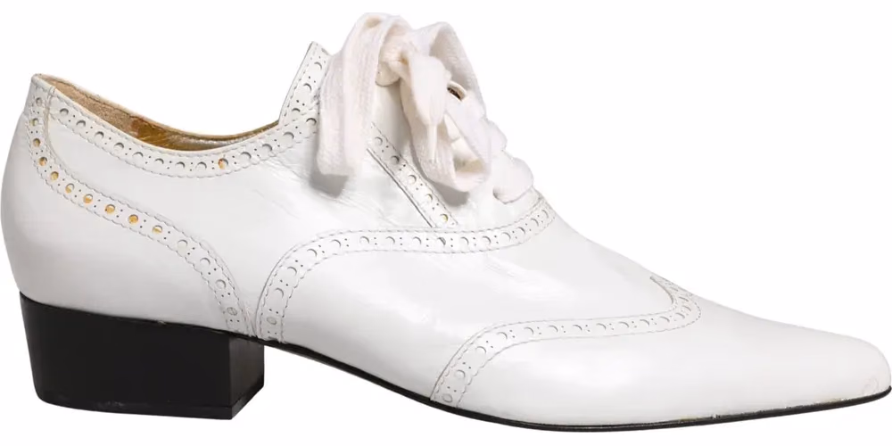 Dolce & Gabbana White Leather Brogue Oxford Lace Up Shoes