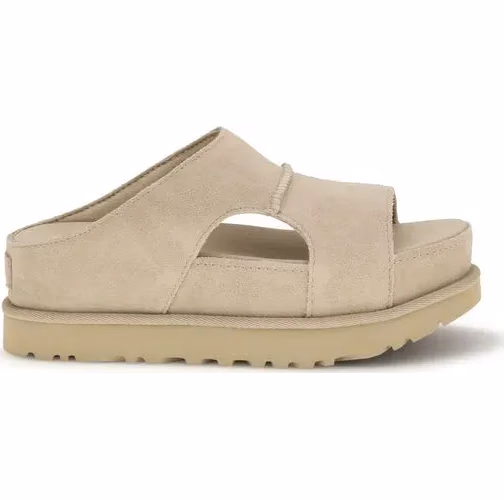 UGG Beige Calf Leather Bos Taurus Platform Sandals