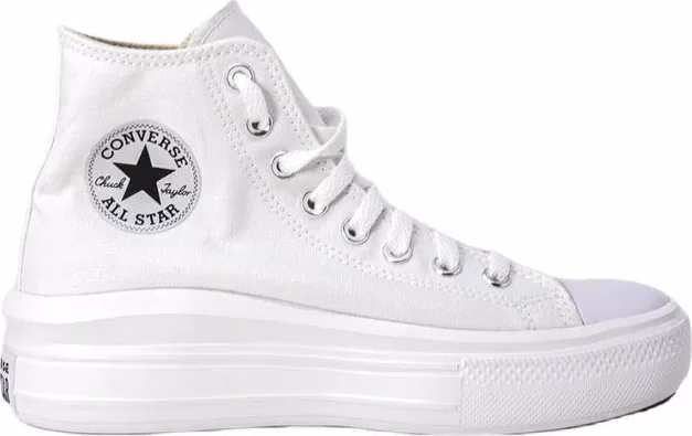 Converse White Cotton High Top Sneakers