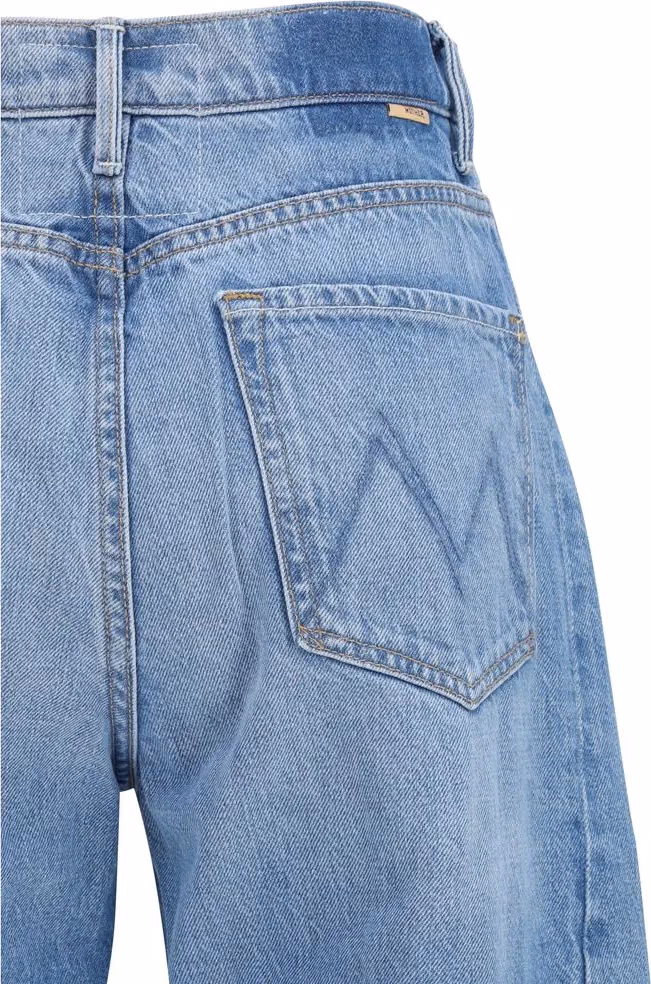 Mother Denim Blue Cotton Cropped Jeans