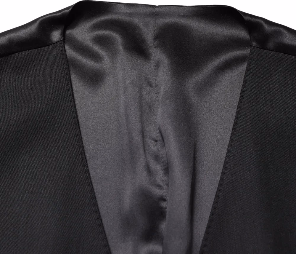 Dolce & Gabbana Black Wool Single Breasted Men Waistcoat Vest
