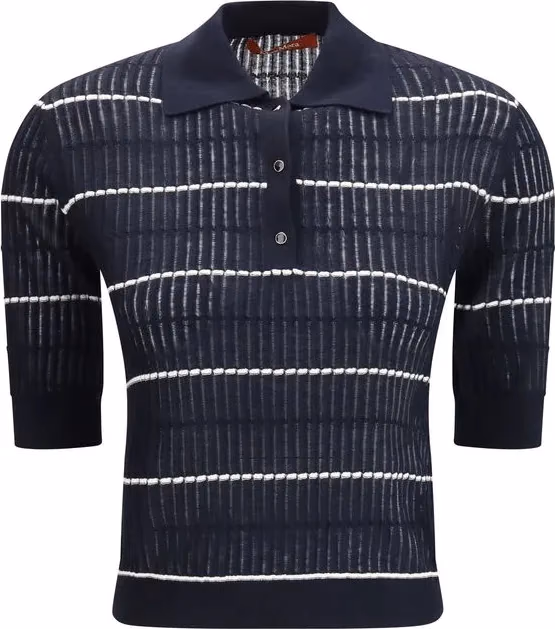 Max Mara Blue Silk Polo Shirt