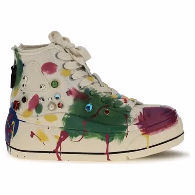 Multicolor Cotton High Top Sneakers