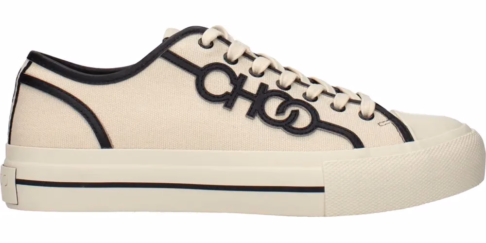 Jimmy Choo Beige Fabric Low Top Sneakers